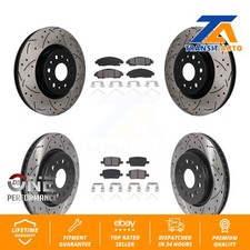 Front Rear Drilled Slot Brake Rotor Semi-Metallic Pad Kit For Cadillac XT5 Buick