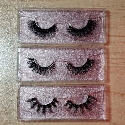 3 Pairs Black Reusable Strip Eyelashes Long Lash Full Volume CC Mega Lift Effect