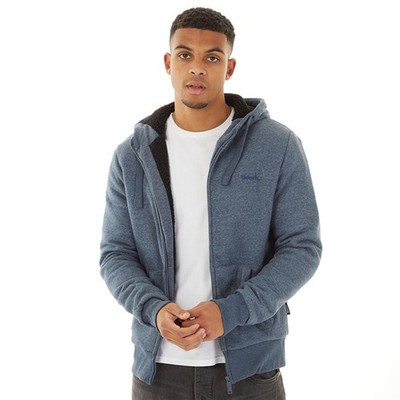 Bench Baraz Herren Zip Hoodie Jacke Polarfleece Warm Fashion Hooded Sweat Navy