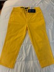 Lot 2 Talbots & Charter Club Capris Women 14 PETITE Yellow & White — photo 7