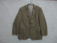 Oscar De La Renta Blazer 42R Mens Beige Tan Wool Silk Blend Sport Coat 2 Button