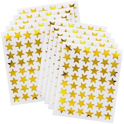0.6'' Star Stickers - 960 Pcs, 20 Sheets - Reward Stickers for 960 Pieces Gold