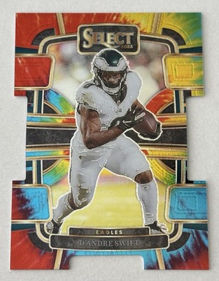 2023 Select D'Andre Swift Tie Dye Case Hit 21/25 Die-Cut Prizm SP Eagles Bears
