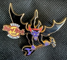 DUBLIN 2005 HALLOWEEN 2005 Bat Demon Guitar Hard Rock Cafe Pin, LE 250