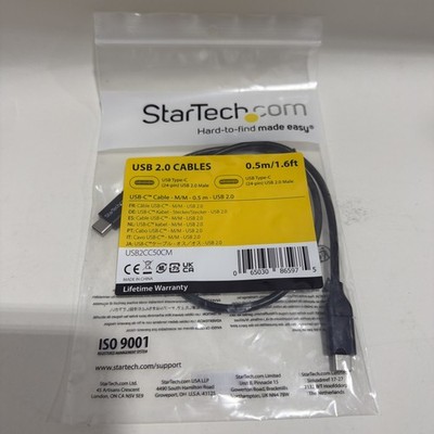 StarTech.com USB2CC50CM 1.6 ft. Black USB-C Cable