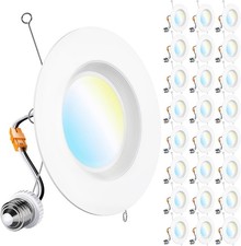 24 Pack Retrofit LED Recessed Lighting 6 Inch, Downlight Can Lights for Ceiling