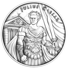1-Troy Oz Julius Caesar Design .999 Fine Silver Round 113.16 per troy oz