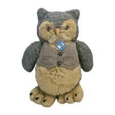 Dakin Wise Old Owl 15  Professor Glasses Tweed Vest Vintage 1986 Stuffed Plush