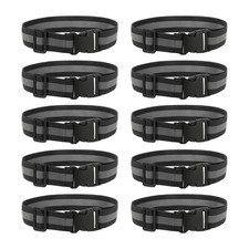 Adjustable Reflective Safety Belt, 43.3x1.6" & 10 Pcs & Black