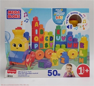 Mega Bloks ABC Musical Train Toy Building Blocks with Music - 50pc SEE DETAILS