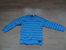 Strickpullover Gr. 110/116 100% Baumwolle blau gestreift
