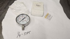 NEW 4FMR7 3-1/2" 0-3000 psi SS Air Pressure Test Gauge 1/4" npt Male NEW IN BOX