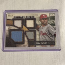 Trea Turner 2025 Topps Museum Collection Primary Pieces Quad Relic Sapphire /20