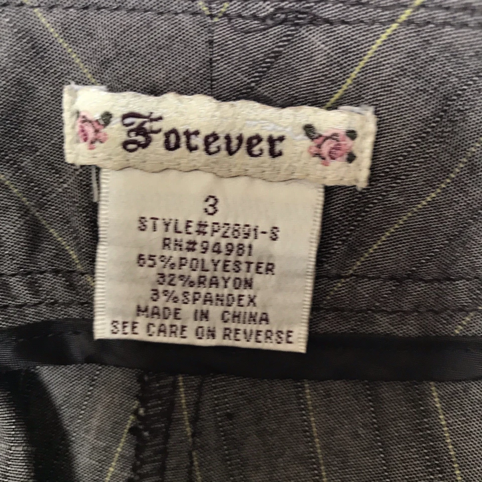 Pantalones Cortos De Colección Y2K Forever 21 3 Pantalones Pin Rayas Anchos Preppy Academia tiro Bajo Foto 3 de 4
