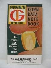 1960 Funk's G Hybrid Seed Corn Data Note Book 22nd Edition