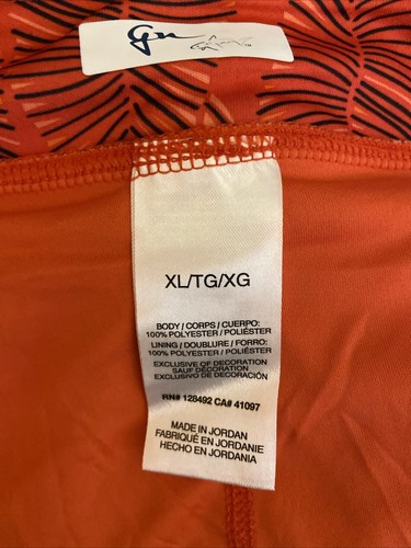 New Womens Greg Norman Skort In Orange Tropical Print Play Dry Golf Tennis XL - Picture 6 of 6