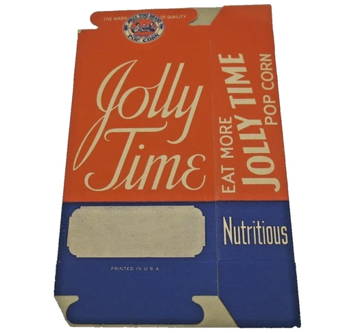 Vintage 1939 Jolly Time Brand Popcorn Movie Theater Box Sioux City Iowa
