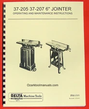 DELTA-Milwaukee 6" Short Bed Jointer 37-205, 37-207 Owner's & Parts Manual 0209