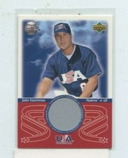 JAKE GAUTREAU 2002 UPPER DECK SWEET SPOT USA BASEBALL GAME-WORN JERSEY RELIC RC