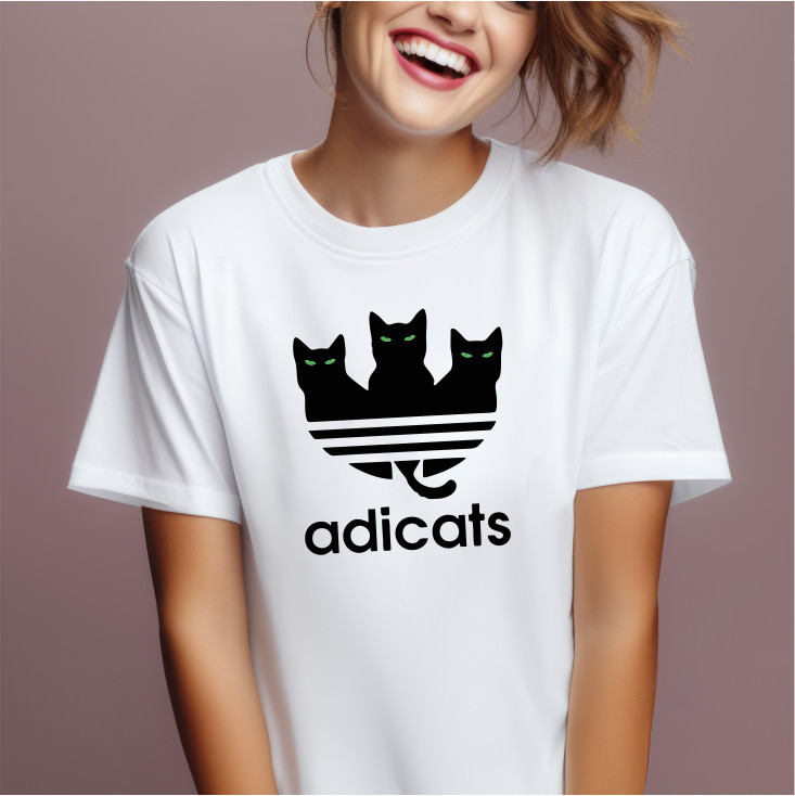 Camiseta ADICATS Divertida Amante de los Gatos Para Mujer Calce Suelto Manga Corta Camiseta Gato Mamá Top