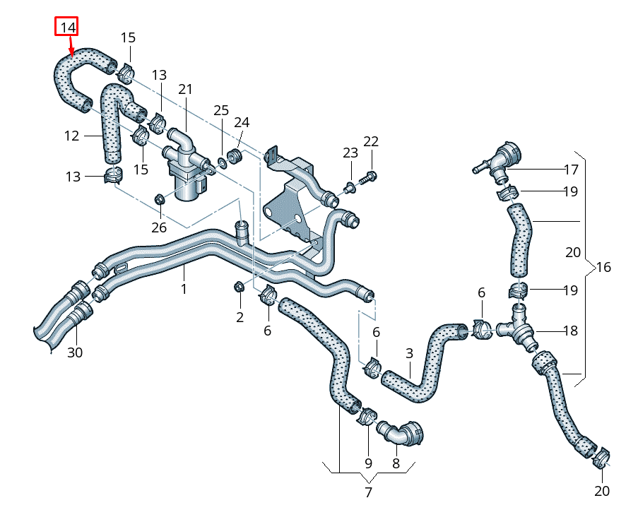 NOUVEAU TUYAU DE LIQUIDE DE REFROIDISSEMENT VOLKSWAGEN ATLAS CA1 TYPE 3QF815369B