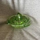 Vintage federal Depression Green Uranium Vaseline Glass Juicer Reamer *chip*