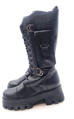 Schuhe Stiefel Damen Gianni Renzi Leder schwarz Schnürer