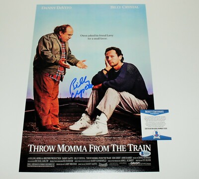 BILLY CRYSTAL SIGNED THROW MOMMA FROM THE TRAIN 12x18 MOVIE POSTER BECKETT COA