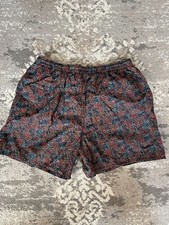 Vintage Nike All Over Abstract Art Nylon Swim Trunk Lined Shorts Mens XL 90s