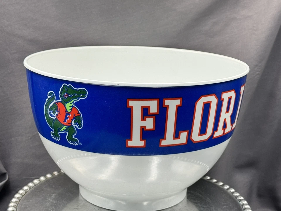 De colección NCAA Florida Gators Tazón Grande para Servir Día de Juego Fiesta Chip Snack Gator Print Foto 4 de 4