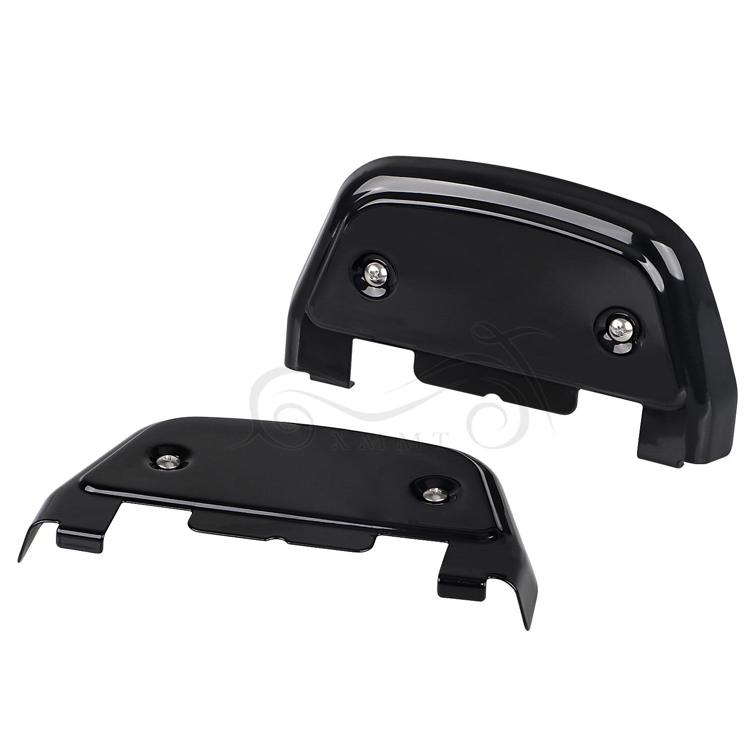 Black Passenger Metal Footboards Covers For Harley Road King Street