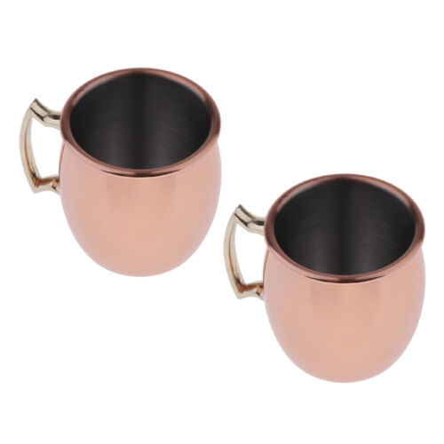 2 Copper Stainless Steel Moscow Cup /60ml Coffee Cocktail Mug Barware - Picture 1 of 12