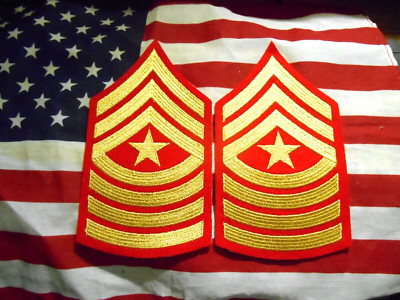 USMC UNITED STATES MARINE CORPS SERGEANT MAJOR DRESS CHEVRONS PAIR