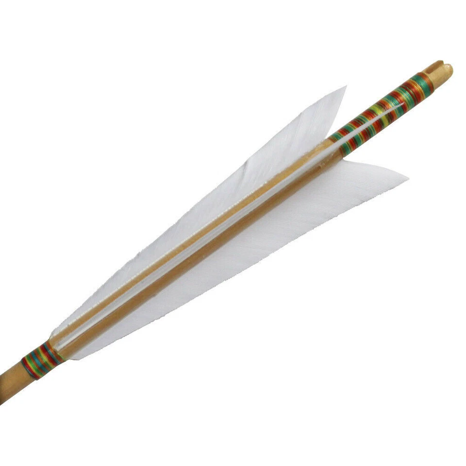 Arche 33" Handmade Wooden Arrows Tradition European style Turkey Feather Longbow - Image 2 of 3