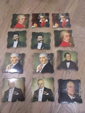 (12) Famous Classical Composers no slip Drink Coasters