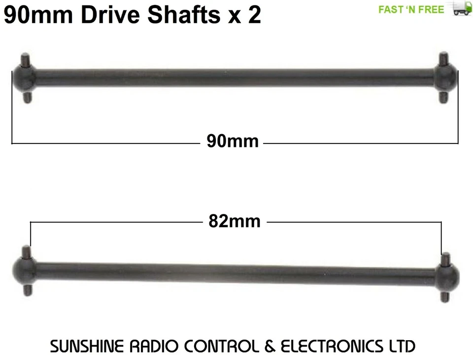 RC Drive Shafts X2 90mm Long Dogbone Shaft 82mm Pin To Pin 6mm Ball HSP HPi UK - Image 2 of 4