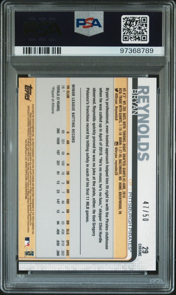 PSA Gem Mint 10 2019 Topps Chrome Update Will Smith (Dodgers) Rookie Card #US1