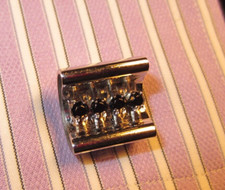 Rolled Arched Coiled Tube Multi Onyx White Gold Plated Cuff Links