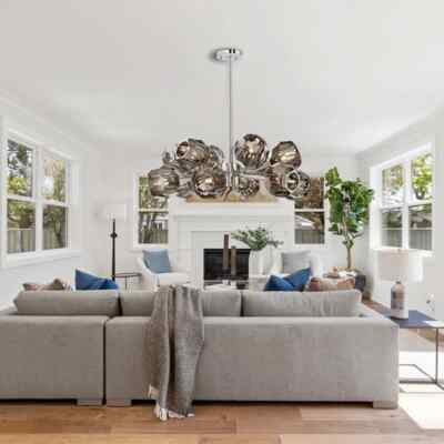 Light Dimmable Sputnik Chandelier with Smoke Gray Shade