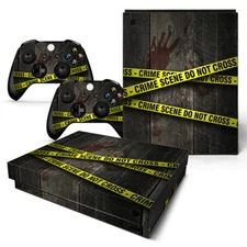 Xbox One X Skin Design Foils Sticker Screen Protector Set - Crime Scene Motif
