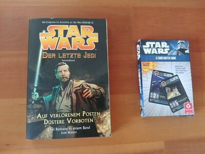 Star Wars-Buch Der letzte Jedi und Star Wars 3-Card Match Game, guter Zustand