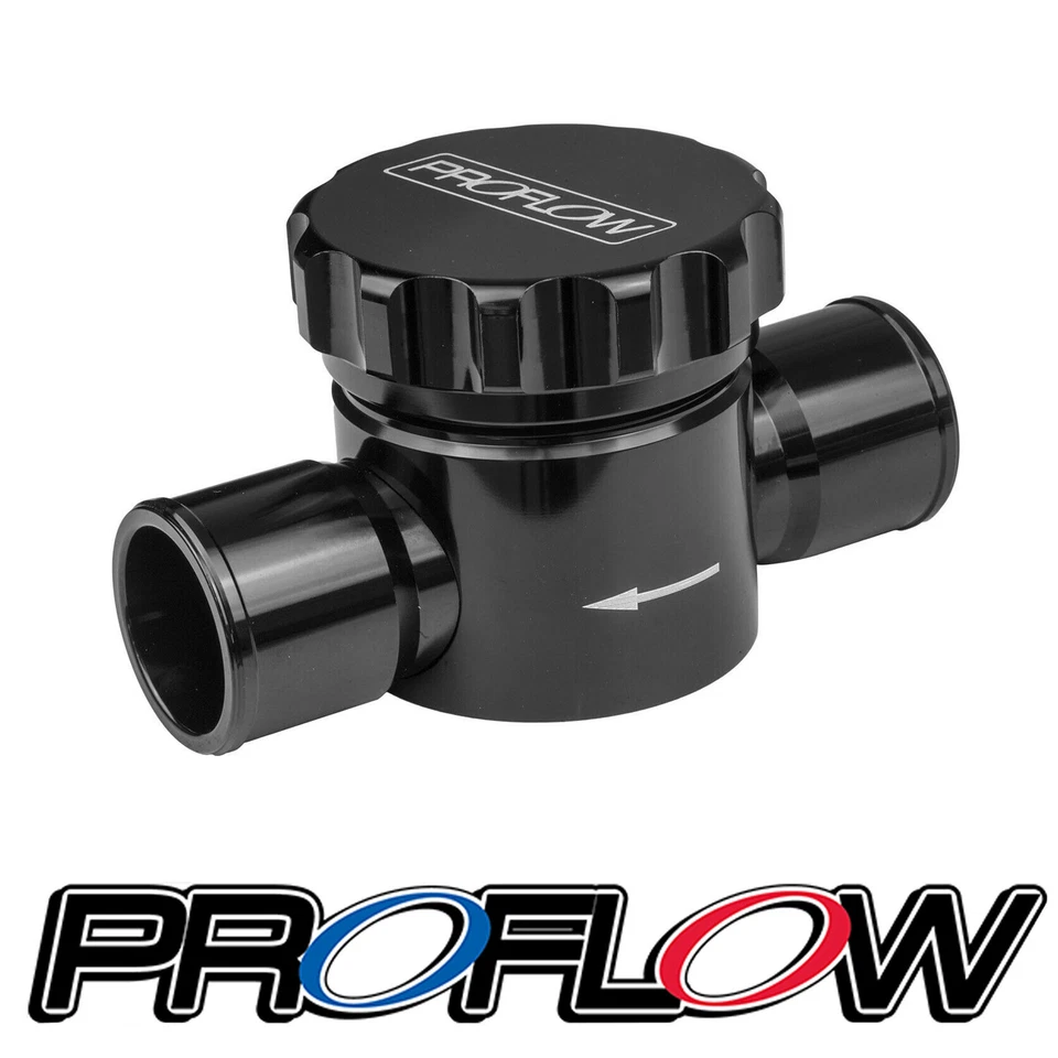 Proflow Coolant Radiator Water Filter Inline with Cap Black Billet Aluminium