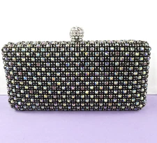 SPARKLING Rhinestone Evening Bag Clutch or Shoulder Blinged Out Dressy Crystals