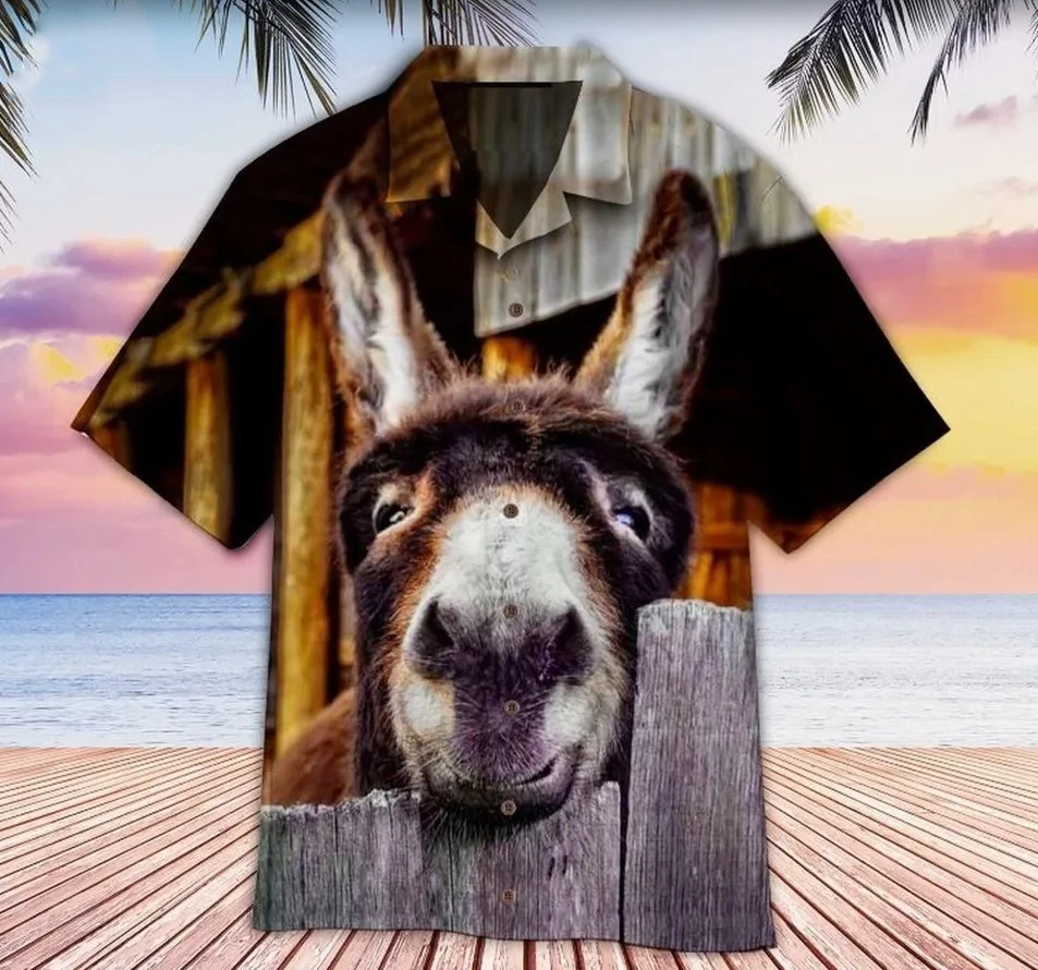 Donkey Hawaiian Shirt, Animal Shirt, Gift For Donkey Lovers, Donkey Shirt