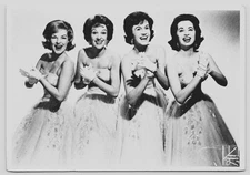 THE CHORDETTES 1950s Girl Group "Mr. Sandman" Modern Repro 4"x6" Postcard 1986