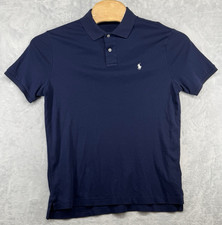 Polo Ralph Lauren Collard Shirt Blue Cotton Men's Size Medium M