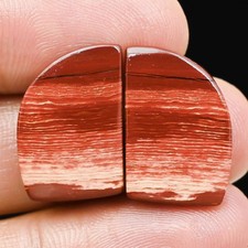 31.90Cts Naturel Rouge Serpent Peau Jaspre Déguisement Paire Cabochon Vrac Gemme