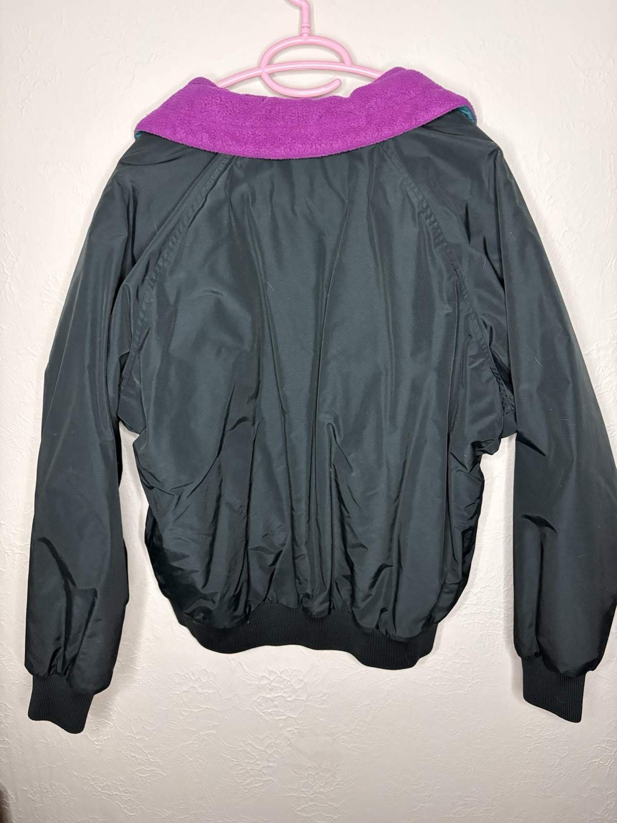 Columbia Vintage Jacket Black Purple with Fleece Collar Women's Regular Medium thumbnail 6
