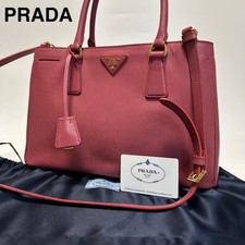 PRADA Handbag Shoulder Bag Pink Leather Saffiano BN1874 Unisex From Japan