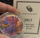 Rainbow Toned 2013 W American Silver Eagle 1oz .999 Silver US Mint Coin Details